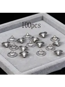 100pcs Ear Plugs Prevent Earring Sliding, Jewelry Making Supplies, Casual Style, All Seasons, No Choking Hazard, Plain Pattern