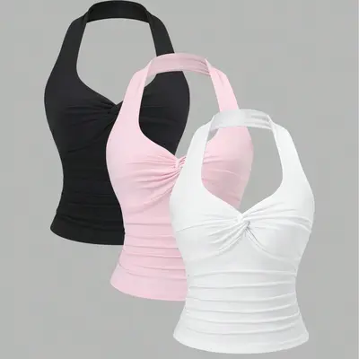 Broad Shoulders Halter Top TikTok Shop