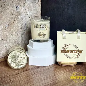 IM777 Sweet Blessings Candle Decor Light with Honeysuckle Jasmine Eucalyptus & Rosemary for Space Cleansing and Alignment