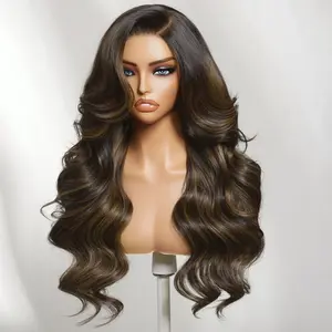 【LIVE NEW IN】Unice Ombre Chestnut Brown Highlights With Dark Roots Side Part Layered Long Wavy Hair 7x5 HD Lace Closure Human Hair Wigs with Drawstring Narural Hairline Beginners Friendly Put On and Go Glueless Wigs