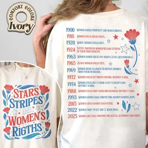 Stars Stripes and Women’s Rights Timeline Graphic Comfort Colors T-Shirt, Feminist Equality Shirt, Empowerment History Tee, Women Rights Gift