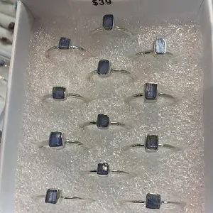 Blue Kyanite Natural Dainty Sterling Ring #J513