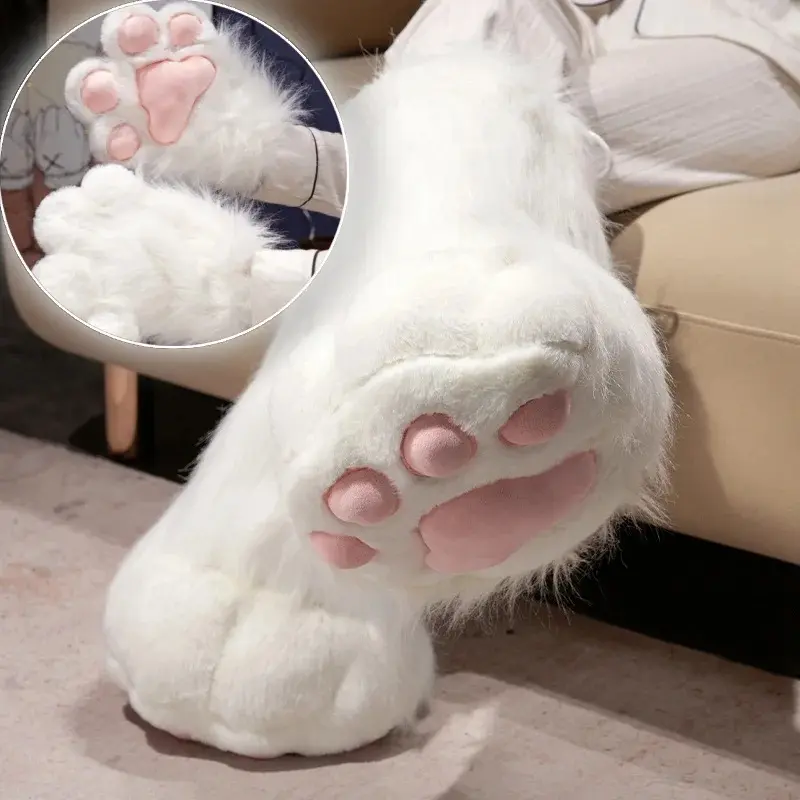 Kawaii Plush Furry Cat Claw Gloves Bird wings Faux Fur Fox Paws Mittens for Halloween Cosplay Costume Accessories Gloves