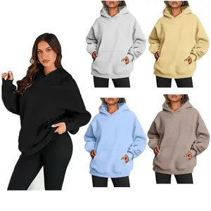 Womens Oversized Sweatshirts Hooded Cotton Y2K Sweaters Soft Fleece Hoodies hoodied Long Sleeve Shirts Pullover Fall Outfits with Pocket Fashion Daily Holiday Outdoor Fall & Winter  back to school Thanksgiving Christmas gift