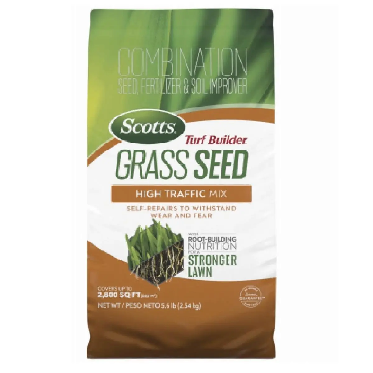 Scotts Turf Builder High Traffic Mix Grass Mixed Seeds, 5.6lbs Pack Outdoor Lawn Self-Repair & New Lawn Growing Solution