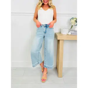 Judy Blue Just in Time Wide Leg Cropped Jeans