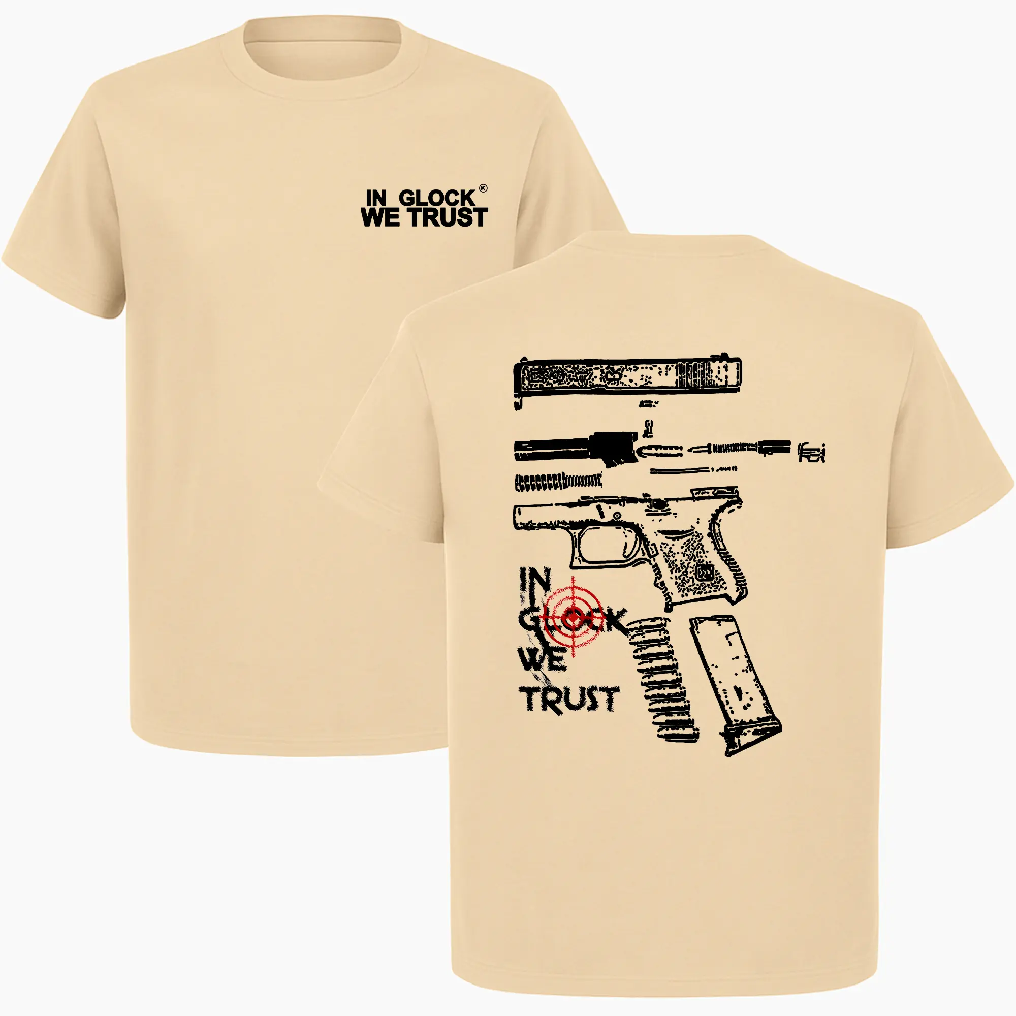 In Glock We Trust Double SIded T-shirt , For Men For Women Shirt, hunting season Tee Menswear
