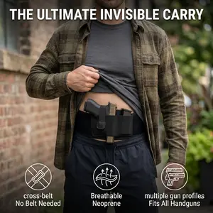 Belly Band Holster for Ultimate Concealed Carry, Premium Quality Adjustable Slip On Design for Extended Wear & Enhanced Security, Fits Glock, S&W