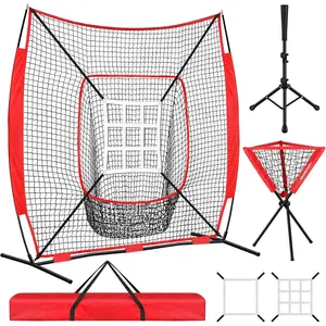 7x7' Baseball Net Set - Portable Softball & Baseball Net, Batting Tee, Ball , Strike Zone,  Equipment for Youth Practice