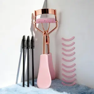 Eyelash Curler Kit Metal Eye Lashes Curle Professional Makeup Tool with Built in Comb Eye with 10 Replacement Refill Pads Get Dramatically Curled Eyelashes for Women Girl