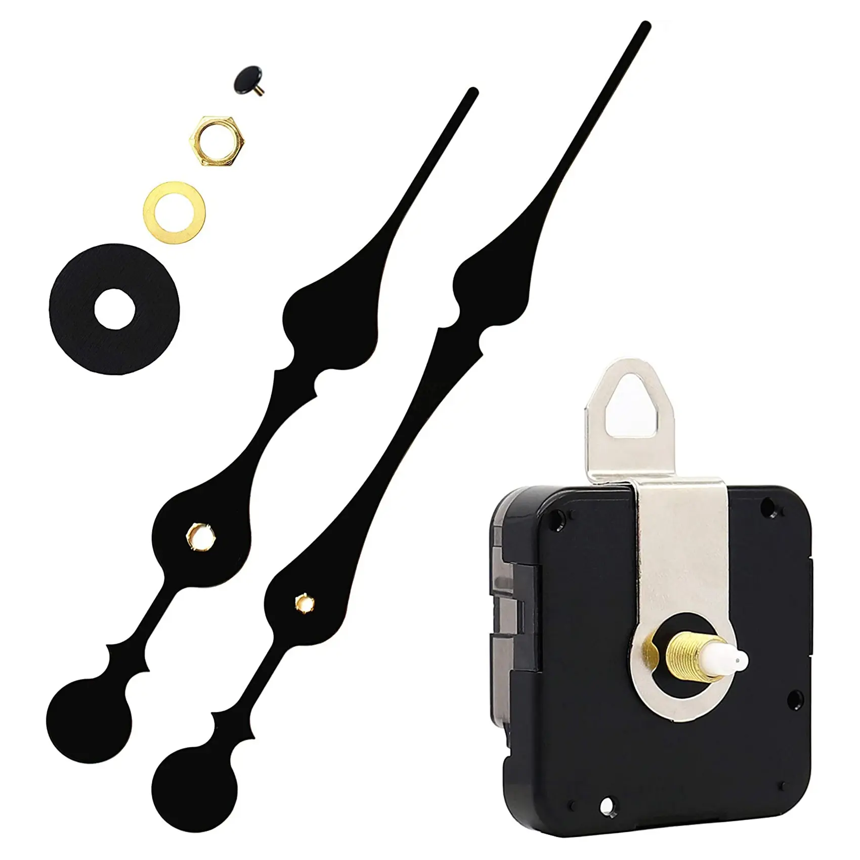 16mm Quartz DIY Wall Clock Movement Mechanism Kit with Big Spade Plastic Clock Hands for Repair, Replacement & Decor (Tools & Hardware)