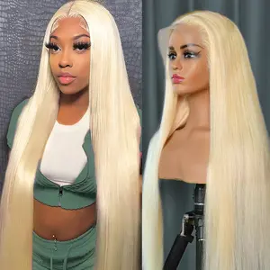613 Blonde 13x6 HD Lace Front Wig Human Hair Straight HD Lace Frontal Wig For Women Blonde Wig Pre Plucked Dyeable & Restylable