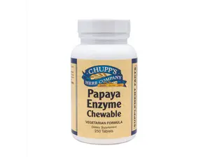 Chupp's Papaya Enzyme Chewable - Vegetarian-Friendly Natural Dietary Supplement with No Artificial Additives for Fresh Breath