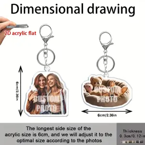 1pc/3pcs Custom Photo Acrylic Keychain Pendant, Special Shaped Acrylic Car Keychain, Backpack Pendant for Couples, Friends, Pets, Etc., Double-Sided Effect, Custom Special Shape Based on Photo