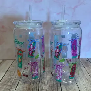 Colorful Energy Drink 16oz Acrylic Tumbler Washable Cup Reusable Portable Bottle Drinkware