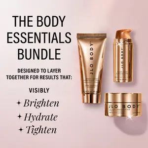 JLO BEAUTY Body Essentials Bundle | Tighten + Tease Body Serum (1 fl.oz), Smooth + Seduce Hydrating Cream (2.2 fl.oz), Firm + Flaunt Booty Balm (1.35 fl.oz) | Firming, Smoothing & Hydrating Body Care Set for Glowing Skin Cellulite Appearance Sculpted Look