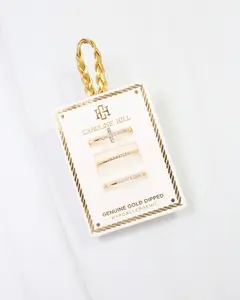 Norwood CZ Cross Ring Set Gold