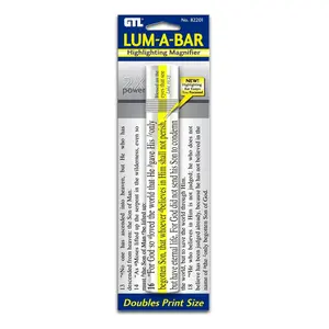G T Luscombe Lum-A-Bar 6 x 1 inch Clear 2X Highlighter Magnifier