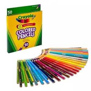 Crayola 50ct Colored Pencils Assorted Colors: Non-Toxic Art & Stationery, School Supplies for Kids, 3.3mm Lead, Ages 5+