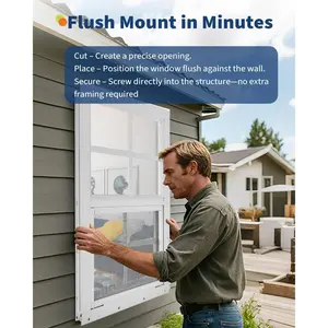 Versatile Small Sliding Outbuilding Window – Aluminum Alloy Frame with Tempered Glass & Fiberglass Screen – Flush Mount, Easy Install, Ideal for Outbuildings, Greenhouses, Chicken Coops, Playhouses, Garages – 12×18" or 14×21"