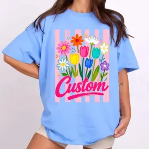 Striped Neon Custom Wildflowers Coquette Bow T-shirt, Trendy Floral Mama Png, Mimi Gigi Nana Floral Png, Cottagecore Mama Png,Brushstroke