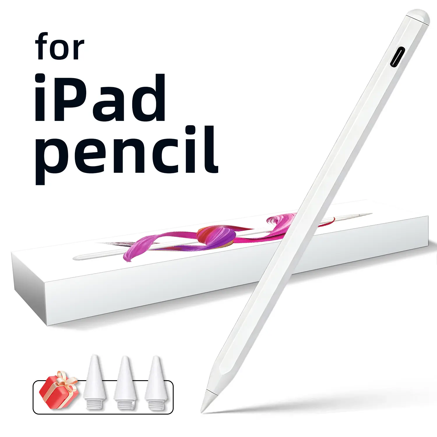 Capacitive Stylus Pen for iPad, Tablet Accessories with Button, Fast Charging, Palm Rejection & Tilt Sensitivity for Drawing & Writing, Compatible with iPad 2018-2025, Pro 11"/13"/M4, Air 11"/13" M3/M2, Mini7/6/5, A16/11th-6th Gen (Back to School), Stylus