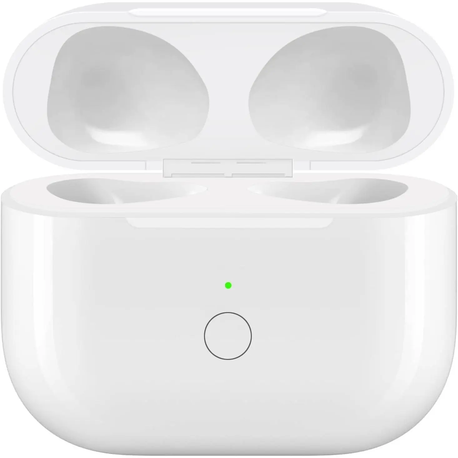 Wireless Charging Case Replacement Compatible with AirPods 3, Qi-Certified for AirPods 3rd Gen Charger Case,  Pairing Sync Button, 600 Mah Built-in , White