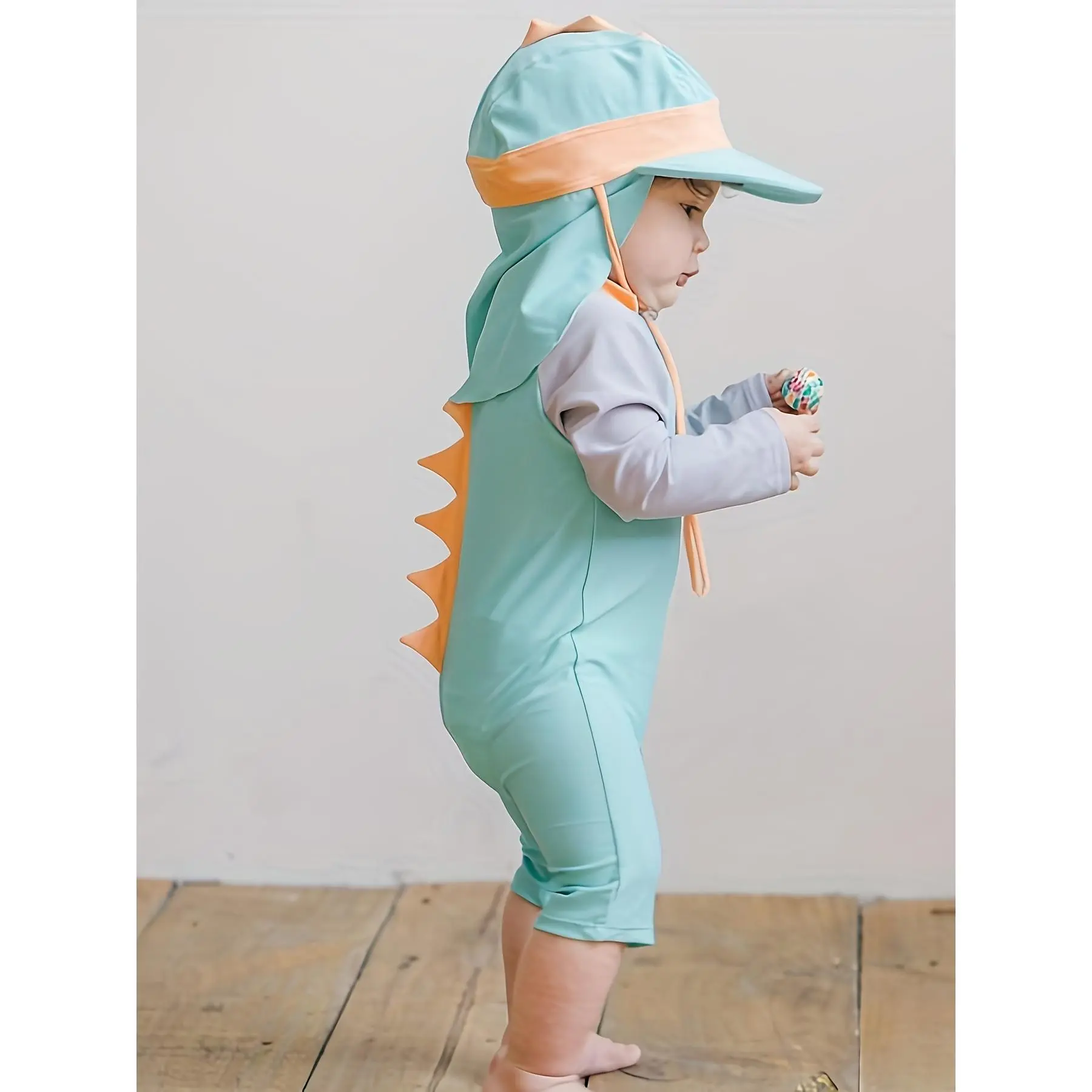 Unisex Animal Theme 1-Piece Dinosaur Swimsuit, Kids' Swimwear for Boys and Girls, One-Piece Suit, Polyester Knit
