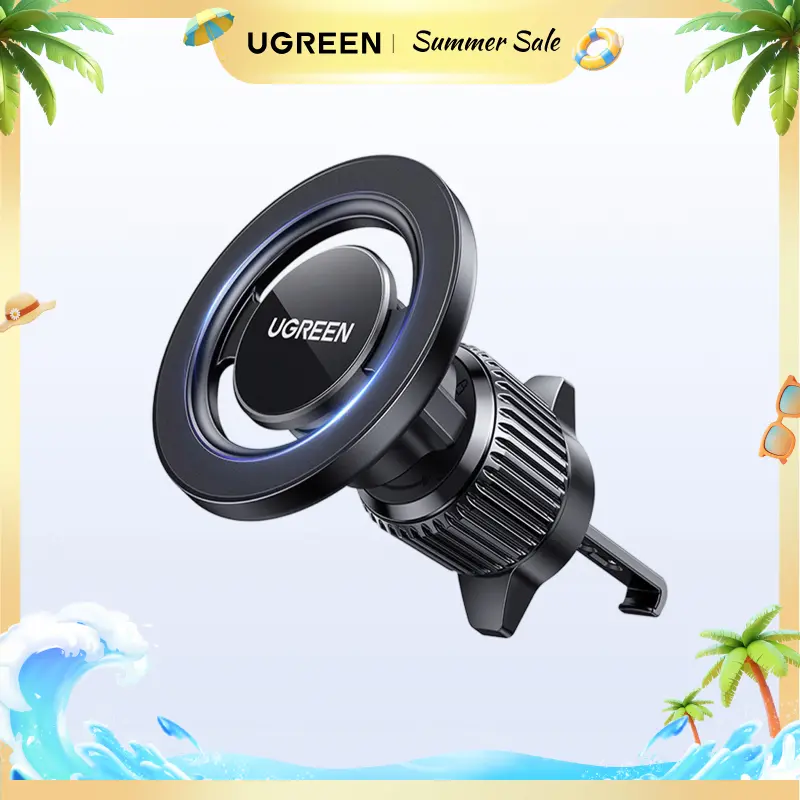UGREEN Car Phone Mount for Magsafe Air Vent Car Mount Magnetic Phone Holder Compatible with iPhone 17 16 15 14 13 12 Pro Max, Strongest Magnet Black,Summer Sale