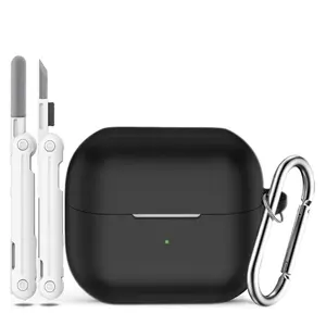 This shockproof protective case is suitable for Samsung Galaxy Buds 3 and Galaxy Buds 3 Pro, and includes a silicone earbud case and a wireless earphone cleaning pen.