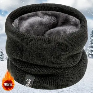 1 Elegant Solid-color Scarf, Thickened Warm Knit Neck Warmer, Unisex Dual-purpose Design, Suitable for Outdoor Sports and Daily Wear, Thermal Neck Gaiter, Commuting Essentials, Ski Gear, Motorcycle Face Mask.