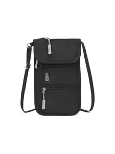 RFID neck wallet, waterproof nylon cross-body mobile phone bag, multi-pocket travel passport holder (with adjustable shoulder strap), anti-theft storage bag for men and women