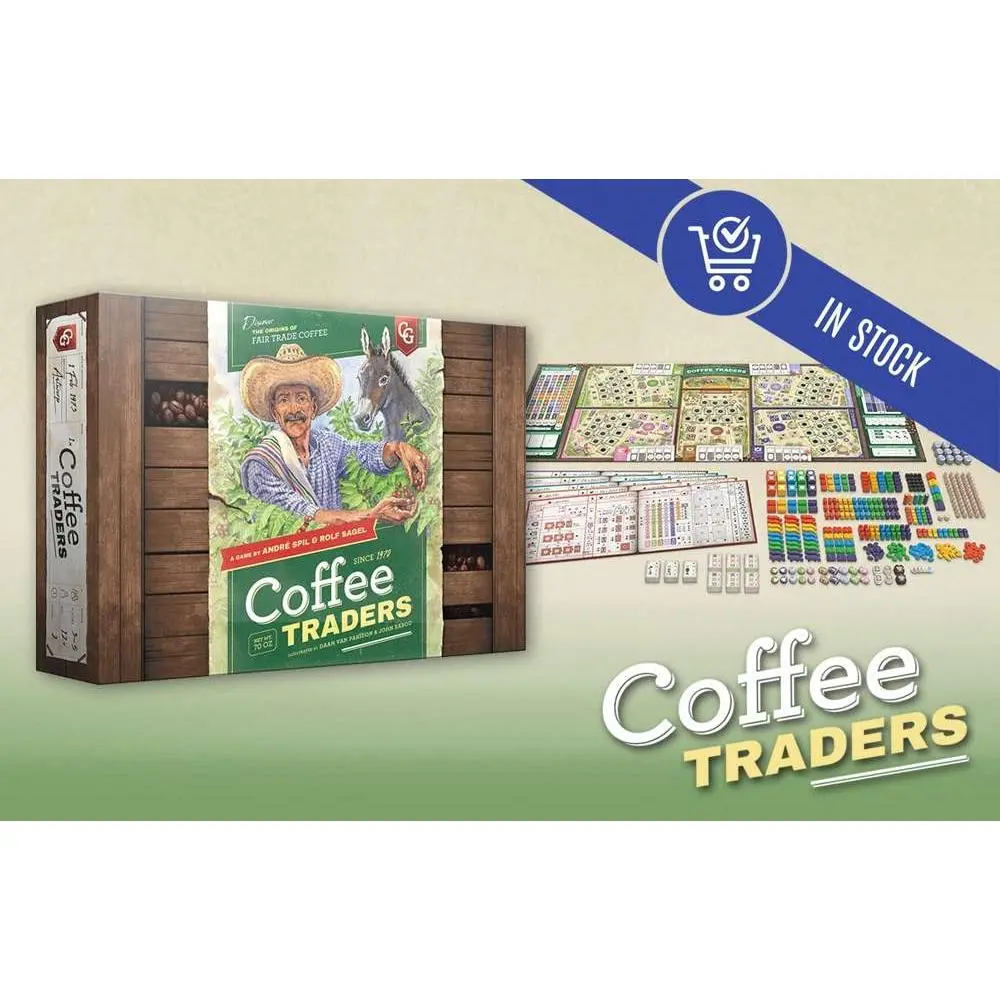 Capstone Games Coffee Traders Board Game for 3-5 Players - Economic Strategy and Trading Focused Euro Style Gameplay with Market Competition and Resource Management Depth | 120 Min Playtime