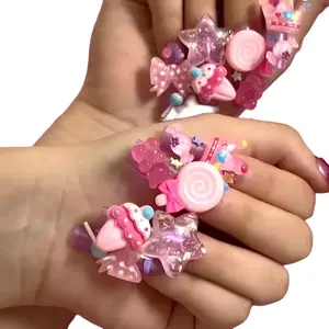 Pink Friday Nails - Kawaii - 5 Crystal-Accented Coffin Press-On Nails