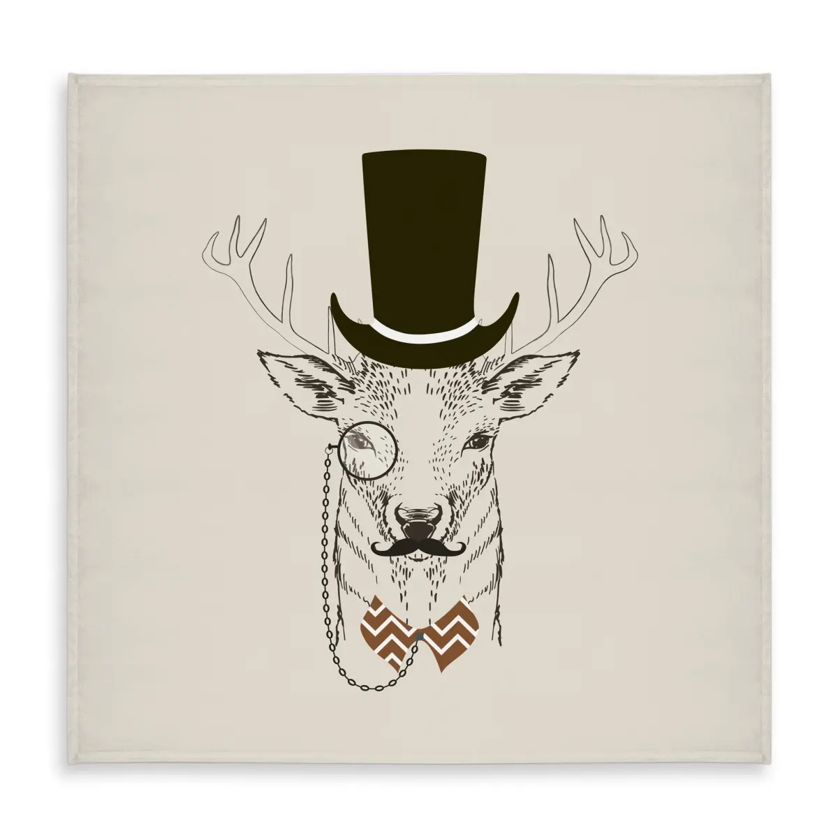360 stand Square Animal Print Aristocrat Roe Deer Rustic Brown Tablecloth, 58x58 in, Easy Clean, Rustic Charm, Indoor-Outdoor Household Kitchen Linen