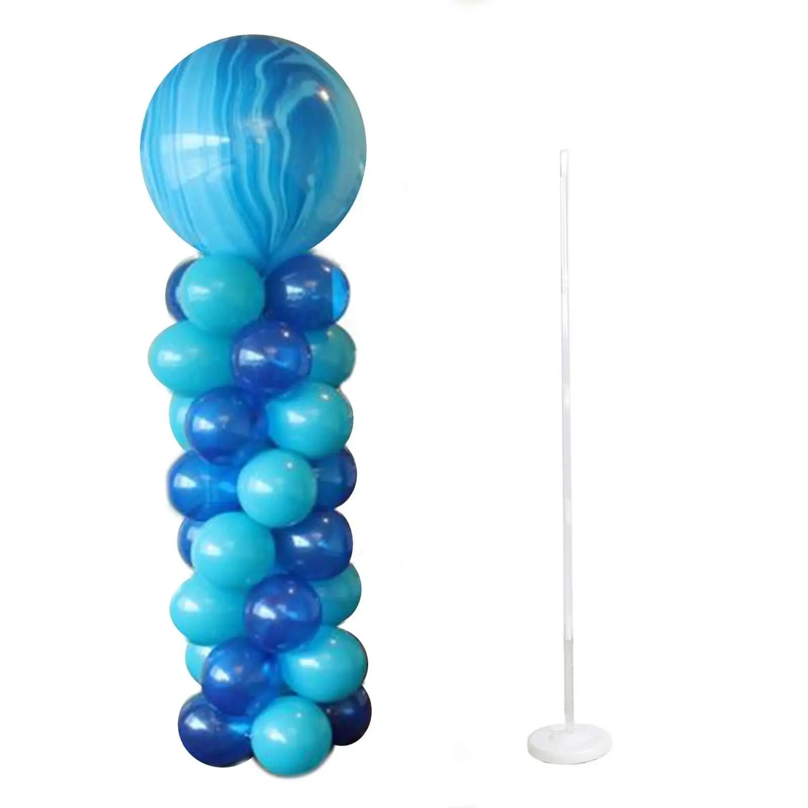 2 Pack White Balloon Column Stand Kits, 8ft Balloon Towers for Festive & Party Decorations, Balloon Stand Kits