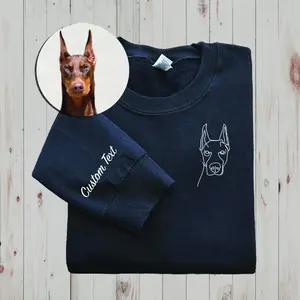 Custom Embroidered Dog Sweatshirt Custom Embroidered Cat Sweatshirt Personalized Pet Sweatshirt Custom Embroidered Pet Crewneck