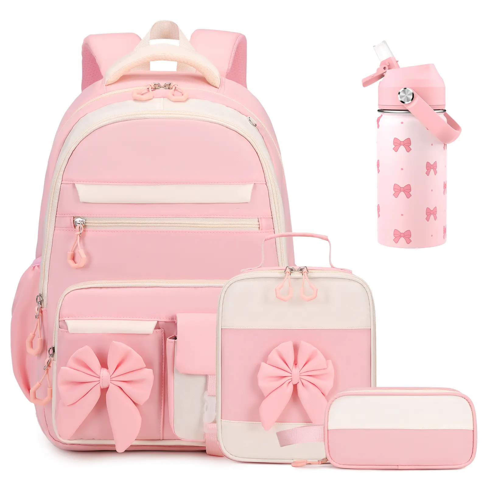 SIMILOVE Girls' School Backpack Set for Back to School Shopping - Includes 14oz Insulated Water Bottle, Lunch Bag, Pencil Case, Ideal for Teens' Party Gifts, Backpacks