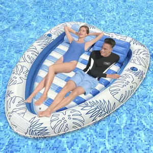Inflatable Adult Pool Lounger Float Boat, Large Beach Sunbathing Raft, Floating Bathtub with Drink Holder, Xxl Size