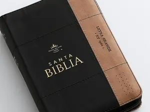 Santa Biblia Portatil RV1960 imit piel Cierre Letra Grande 12 puntos con Indice y 100 Paginas Concordancia
