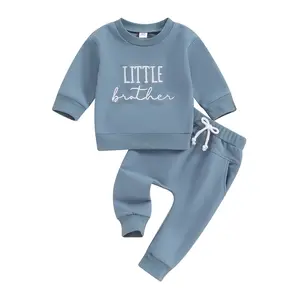Big Brother Little Brother Matching Outfits Newborn Baby Boy Long Sleeve Crewneck Sweatshirt Pullover Tops Elastic Waist Jogger Pants Fall Winter Clothes