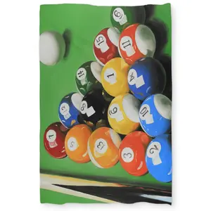 Begin Home Decor C1DCTXLWUIKHU1 Pool Table with Ball Formation Twin Size Extra Long Duvet Cover - Man Cave Decor