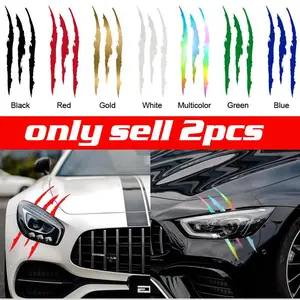 2pcs Scratch & Claw Marks Car Decals - High-Gloss Vinyl Stickers for Cars, Rear Window, Vehicle Exterior Decoration, Durable PET Auto Decoration (Easy Install) Universal Car Sticker Car Decorations
