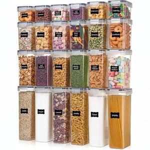 24pcs Food Storage Container Set, Fresh-Keeping Boxes, Easy-to-Secure Lids - Airtight Plastic Containers, Suitable For Pantry, Travel, Outdoor Picnics, Kitchen Organization, Comes With Labels And Marker, mothersdaygift#Summervibes