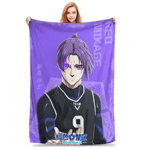 Anime Blue Lock Blankets Fleece All Season  Breathable Lightweight Throw Blankets for Bed Couch Bedspreads,