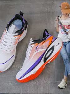 Women's Athletic Sporty Running Shoes, 2026 New Spring Summer Breathable Mesh Carbon Plate Lightweight Soft Sole Student Thick Shock Absorption Breathable Sneakers, Workout Sneakers