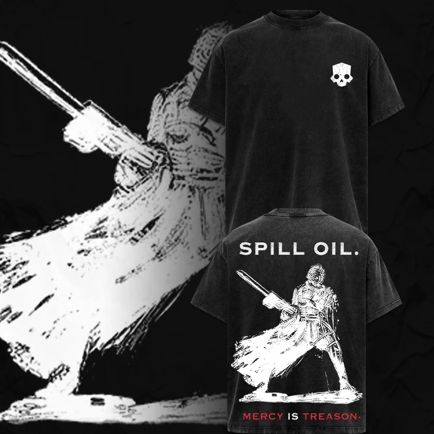 [Collection] Helldivers 2 Double Printed Oversize Lightweight Acid Washed Tee Game Graphic for Men Casual Day Wear Cotton Fabric - Jeans  Gaming Retro Black Tee Oversized Heavyweight Cotton  Love Menswear unisex loose fit holiday shirt distressed vintage