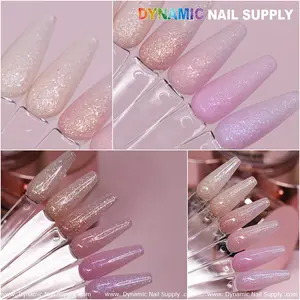 Dynamic Nail Supply Acrylic Powder -  Glittery Pink Shades Cover Colors Collection (Sparkling)