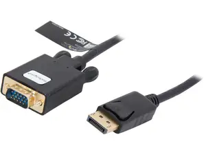 StarTech.com DP2VGAMM10B 10 ft. Black Connector A: 1 x DisplayPort (20 pin) Latching Male  Connector B: 1 x VGA (15 pin; High Density D-Sub) Female DisplayPort to VGA Adapter Converter Cable 1920x1200 Male to Female