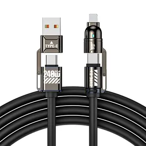 240w Max Fast Charging Cable USB-A/Type-C/lightning, Compatible with iPhone & Samsung Galaxy Series, Multi-Device Quick Charge Solution